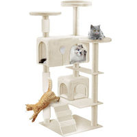 Produktbild von FIVMEN Kratzbaum für Katzen mit Katzenhaus und Sisalkratzsäulen beige