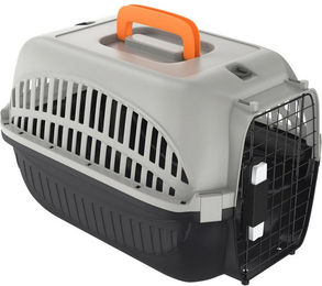 FIVMEN Tiertransportbox aus Kunststoff mit Metallgitter für kleine Hunde und Katzen 48 x 32 x 32cm – Bild 1 von 5