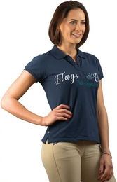 Produktbild von Flags&Cup Altamira Reitshirt Damen aus Baumwolle Blau Größe L