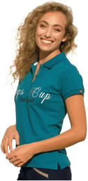 Produktbild von Flags&Cup Altamira Reitshirt Damen aus Baumwolle Blau Türkis Größe L