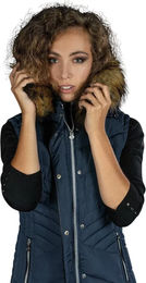 Produktbild von Flags&Cup Ärmellose Daunenjacke für Damen Koria Blau Größe S