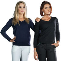 Produktbild von Flags&Cup Damen Pullover mit V-Ausschnitt Blau Größe S