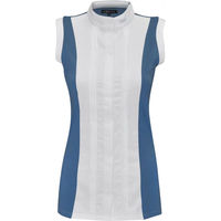 Produktbild von Flags&Cup Diamantina Ärmelloses Reitpolo für Damen in Blau Weiß XS