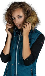 Produktbild von Flags&Cup Koria Ärmellose Daunenjacke für Damen in Blau Größe S