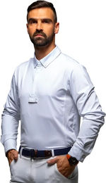 Produktbild von Flags&Cup Langärmeliges Turnier-Poloshirt für Herren in Weiß aus Polyester Größe L