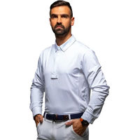 Produktbild von Flags&Cup Langärmeliges Turnier-Poloshirt für Herren in Weiß aus Polyester Größe L