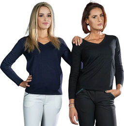 Produktbild von Flags&Cup Nostava Damen Pullover mit V-Ausschnitt Blau Größe L