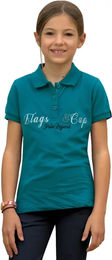 Produktbild von Flags&Cup Polo-Shirt für Mädchen zum Reiten aus Baumwolle Blau Größe 12 Jahre