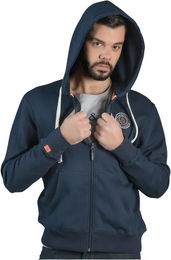 Produktbild von Flags&Cup Quito Reitsweatshirt mit Kapuze und Reißverschluss für Herren Blau XS aus Baumwolle