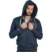 Produktbild von Flags&Cup Quito Reitsweatshirt mit Kapuze und Reißverschluss für Herren Blau XS aus Baumwolle