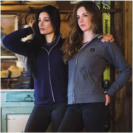 Produktbild von Flags&Cup Reit-Kapuzenpullover für Damen Kamouraska aus Baumwolle Blau XS