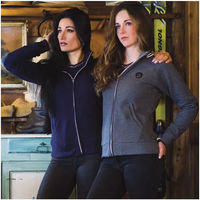 Produktbild von Flags&Cup Reit-Kapuzenpullover für Damen Kamouraska aus Baumwolle Blau XS