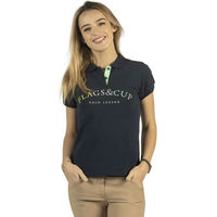 Produktbild von Flags&Cup Reit-Poloshirt Damen Kalamata Blau Baumwolle Größe M