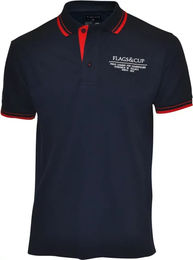 Produktbild von Flags&Cup Reit-Poloshirt für Herren aus Baumwolle Blau Größe L