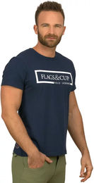 Produktbild von Flags&Cup Reit-Poloshirt für Herren aus Baumwolle Blau Größe S