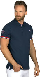 Produktbild von Flags&Cup Reit-Poloshirt für Herren Limited Edition Frankreich aus Baumwolle Blau Weiß Rot Größe S