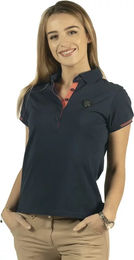Produktbild von Flags&Cup Reit-Poloshirt Larissa Damen Blau Baumwolle Größe M
