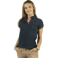 Produktbild von Flags&Cup Reit-Poloshirt Larissa Damen Blau Baumwolle Größe M