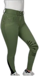 Produktbild von Flags&Cup Reithose für Damen mit Push Up Effekt aus Baumwolle in Grün Größe 32