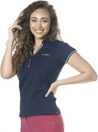 Produktbild von Flags&Cup Reitshirt Damen aus Baumwolle Rosa Blau Grösse 2XS