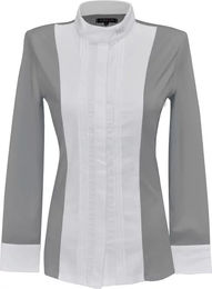 Produktbild von Flags&Cup Reitshirt Damen Langarm aus Baumwolle Grau Silber Grösse M