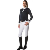 Produktbild von Flags&Cup Reitshirt Damen Langarm Blau Baumwolle XS