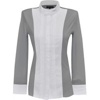 Produktbild von Flags&Cup Reitshirt Damen Langarm Diamantina aus Baumwolle Grau Silber Größe L