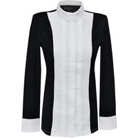 Produktbild von Flags&Cup Reitshirt Damen Langarm Diamantina aus Baumwolle Schwarz Silber Grösse 2XS