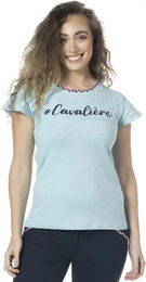 Produktbild von Flags&Cup Reitshirt für Damen aus Baumwolle Blau Silber Größe M