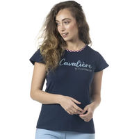 Produktbild von Flags&Cup Reitshirt für Damen aus Baumwolle Blau Silber XS