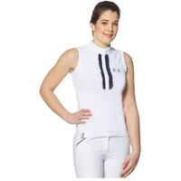 Produktbild von Flags&Cup Reitshirt Polo für Damen aus Baumwolle Blau Weiß Größe M