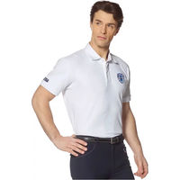 Produktbild von Flags&Cup Reitshirt Polo-Shirt für Herren aus Baumwolle Weiß XL