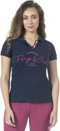 Produktbild von Flags&Cup Reitshirt Polo-Shirt für Mädchen aus Baumwolle Blau Grösse 4 Jahre