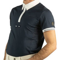 Produktbild von Flags&Cup Reitshirt Poloshirt für Kinder in Weiß und Blau aus Polyester Größe 12 Jahre