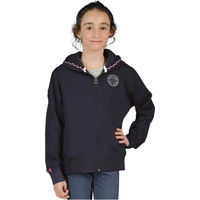 Produktbild von Flags&Cup Reitsweatshirt mit Kapuze und Reißverschluss für Mädchen aus Baumwolle Blau