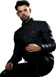 Produktbild von Flags&Cup Reso Daunenjacke für Herren aus Polyester in Blau oder Schwarz Größe M