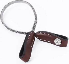 Produktbild von Flags&Cup Stirnband Sparkle 2.0 für Pferde aus Kunstleder in Braun