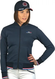 Produktbild von Flags&Cup Sweatshirt mit Reißverschluss für Damen Reiten Frankreich Limited Edition Blau XS