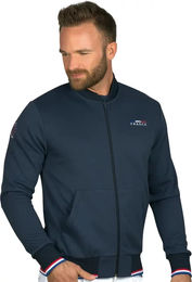 Produktbild von Flags&Cup Sweatshirt mit Reißverschluss Reiten Frankreich Limited Edition Blau Baumwolle Herren Größe L