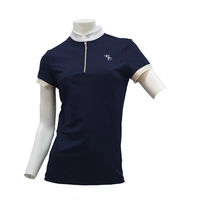 Produktbild von Flags&Cup Turnier-Poloshirt Andria Reitshirt für Mädchen in Weiß Blau Gold aus Polyester Größe 14 Jahre