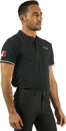 Produktbild von Flags&Cup Turnier-Poloshirt France Collection Reitshirt für Herren aus Baumwolle Blau Größe M