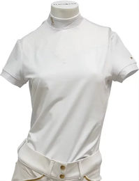 Produktbild von Flags&Cup Turnier-Poloshirt Isadora Reitshirt für Damen in Weiß XS