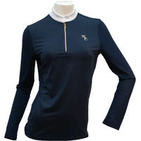 Produktbild von Flags&Cup Turnierpolo Andria Damen Reitshirt mit langen Ärmeln Blau Größe L