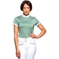 Produktbild von Flags&Cup Turnierpolo Damen Isla Reitshirt Weiß Gold Grün Polyester Größe S