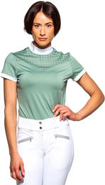 Produktbild von Flags&Cup Turnierpolo Isla Reitshirt Damen Weiß Gold XS