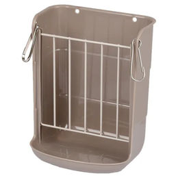 Flamingo 2in1 Heuraufe und Futternapf für Nager aus Kunststoff Grau 15x12x18 cm – Bild 1 von 10
