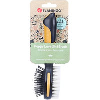 Produktbild von Flamingo 3-in-1 Fellpflege-Set für Welpen mit Bürste, Stiftbürste und Flohkamm aus Kunststoff