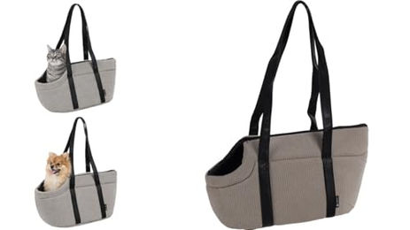 Flamingo Aaliyah Hundetasche Transportbox Grau aus wasserabweisendem Polyester mit Maßen 46 x 23 x 25 cm – Bild 1 von 6