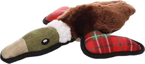 Flamingo Addyson Ente Weihnachts-Quietschspielzeug für Hunde aus Stoff in Braun – Bild 1 von 2