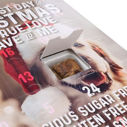 Flamingo Adventskalender für Hunde mit Trockenfleisch Huhn Ente Lamm glutenfrei ohne Zucker 295 g - 24 x 295 g – Bild 1 von 6